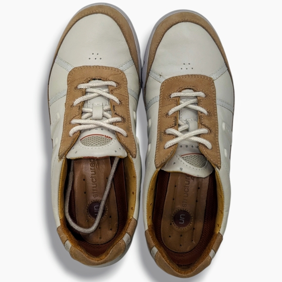 Clarks Unstructured | Two-Tone Leather Casual Comfort Sneakers Women's Size 7 - Picture 8 of 9